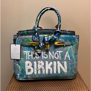 Anca Barbu “This is Not a Birkin” Blue Tote
